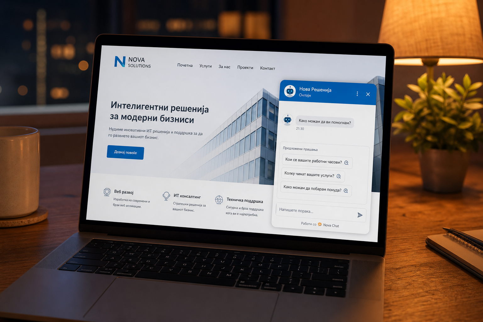 AI chatbot / виртуелен асистент — услуга за фирми во Македонија